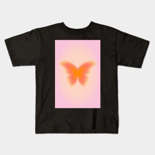 Orange Pink Butterfly Aura Kids T-Shirt